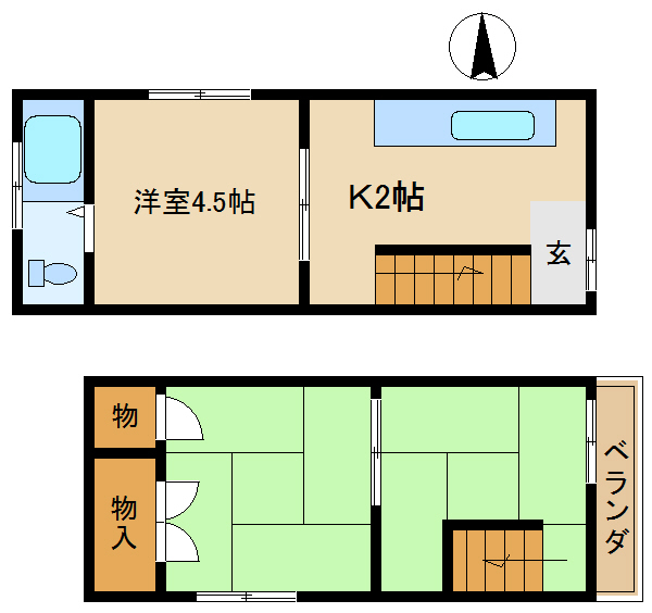 尼崎市杭瀬本町(阪神本線杭瀬駅)の貸家賃貸物件 間取画像 尼崎市杭瀬本町(阪神本線杭瀬駅)の貸家賃貸物件 間取画像