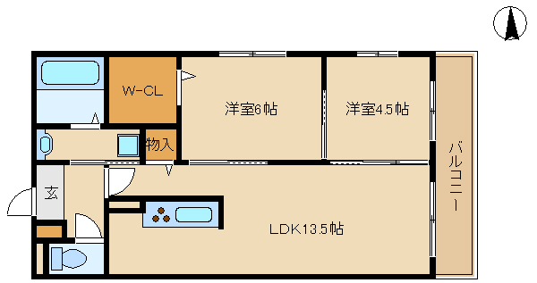 尼崎市額田町(阪急神戸線園田駅)のアパート賃貸物件 間取画像 尼崎市額田町(阪急神戸線園田駅)のアパート賃貸物件 間取画像