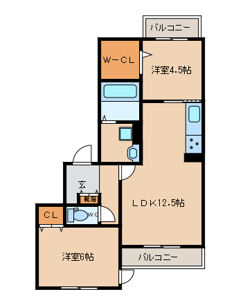 尼崎市額田町(阪急神戸線園田駅)のアパート賃貸物件 間取画像 尼崎市額田町(阪急神戸線園田駅)のアパート賃貸物件 間取画像