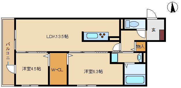 尼崎市額田町(阪急神戸線園田駅)のアパート賃貸物件 間取画像 尼崎市額田町(阪急神戸線園田駅)のアパート賃貸物件 間取画像
