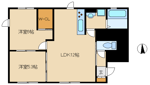 尼崎市額田町(阪急神戸線園田駅)のアパート賃貸物件 間取画像 尼崎市額田町(阪急神戸線園田駅)のアパート賃貸物件 間取画像
