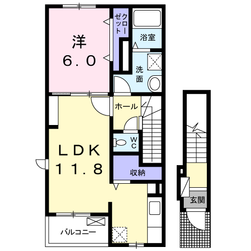 尼崎市食満(JR福知山線猪名寺駅)のアパート賃貸物件 間取画像 尼崎市食満(JR福知山線猪名寺駅)のアパート賃貸物件 間取画像