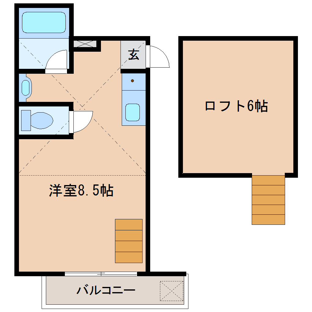 尼崎市大西町(JR東海道本線(近畿)立花駅)のアパート賃貸物件 間取画像 尼崎市大西町(JR東海道本線(近畿)立花駅)のアパート賃貸物件 間取画像