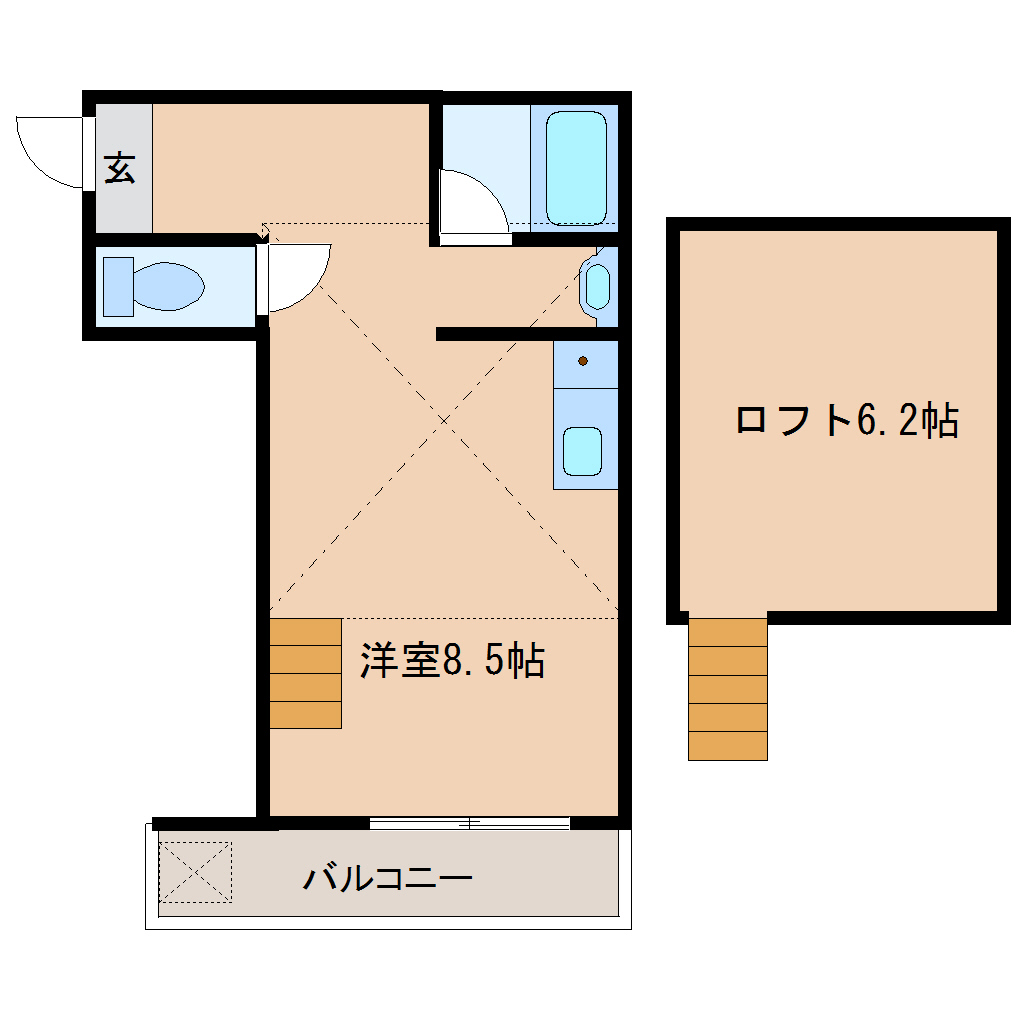 尼崎市大西町(JR東海道本線(近畿)立花駅)のアパート賃貸物件 間取画像 尼崎市大西町(JR東海道本線(近畿)立花駅)のアパート賃貸物件 間取画像