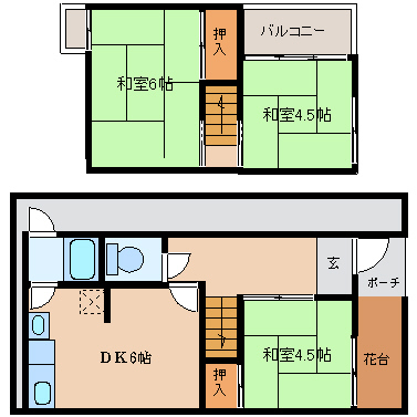 尼崎市東難波町（阪神本線尼崎駅）の貸家賃貸物件 間取画像