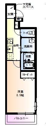 尼崎市西難波町（阪神本線出屋敷駅）のアパート賃貸物件 間取画像