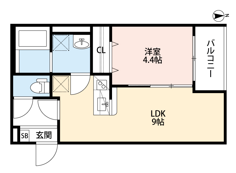 尼崎市潮江(JR東海道本線(近畿)尼崎駅)のハイツ賃貸物件 間取画像 尼崎市潮江(JR東海道本線(近畿)尼崎駅)のハイツ賃貸物件 間取画像