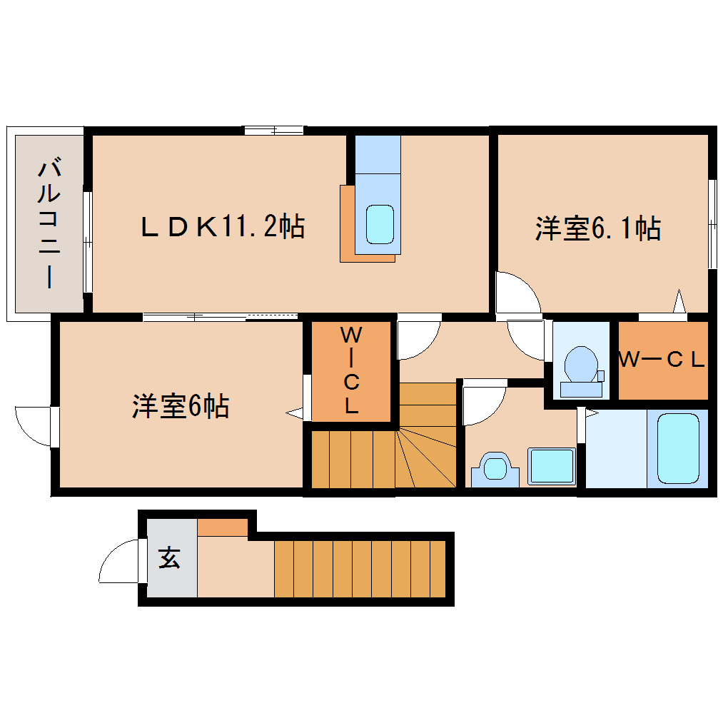 尼崎市武庫元町(阪急神戸線武庫之荘駅)のアパート賃貸物件 間取画像 尼崎市武庫元町(阪急神戸線武庫之荘駅)のアパート賃貸物件 間取画像