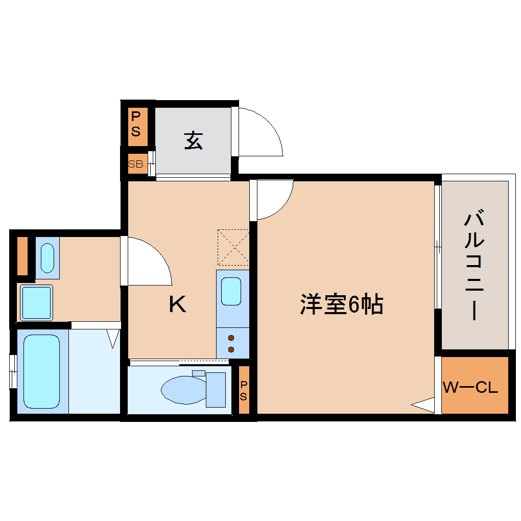 尼崎市西大物町（阪神本線大物駅）のアパート賃貸物件 間取画像