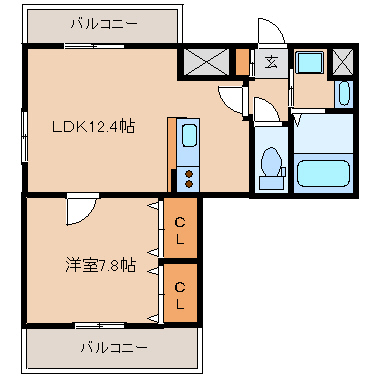 尼崎市潮江（ＪＲ東海道本線（近畿）尼崎駅）のマンション賃貸物件 間取画像