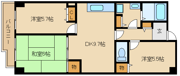尼崎市瓦宮(阪急神戸線園田駅)のマンション賃貸物件 間取画像 尼崎市瓦宮(阪急神戸線園田駅)のマンション賃貸物件 間取画像