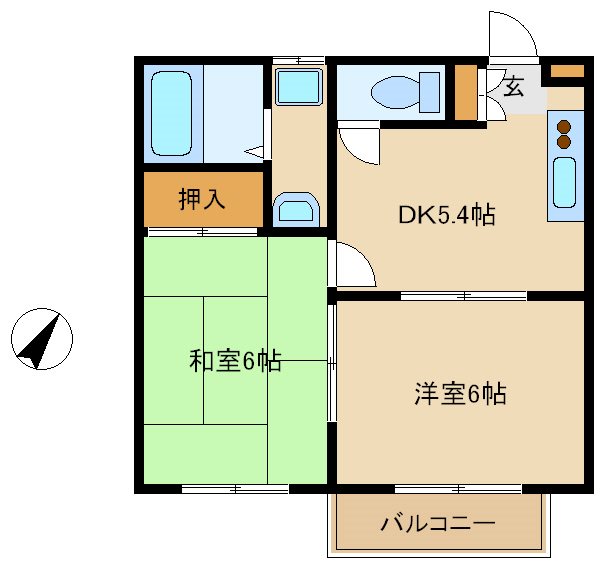尼崎市食満(阪急神戸線園田駅)のアパート賃貸物件 間取画像 尼崎市食満(阪急神戸線園田駅)のアパート賃貸物件 間取画像