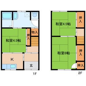 尼崎市若王寺(JR福知山線塚口(JR)駅)のテラスハウス賃貸物件 間取画像 尼崎市若王寺(JR福知山線塚口(JR)駅)のテラスハウス賃貸物件 間取画像