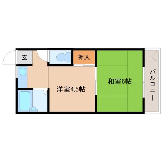 尼崎市高田町(阪急神戸線園田駅)のアパート賃貸物件 間取画像 尼崎市高田町(阪急神戸線園田駅)のアパート賃貸物件 間取画像