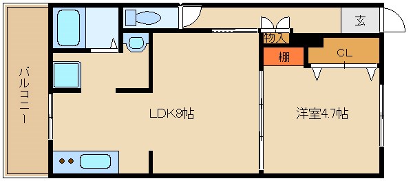 尼崎市西立花町(JR東海道本線(近畿)立花駅)のマンション賃貸物件 間取画像 尼崎市西立花町(JR東海道本線(近畿)立花駅)のマンション賃貸物件 間取画像