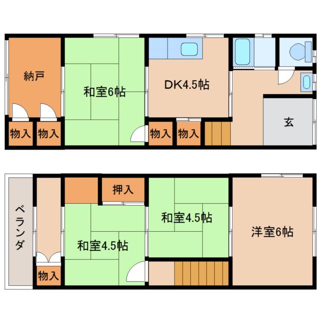 尼崎市上ノ島町(阪急神戸線武庫之荘駅)の貸家賃貸物件 間取画像 尼崎市上ノ島町(阪急神戸線武庫之荘駅)の貸家賃貸物件 間取画像
