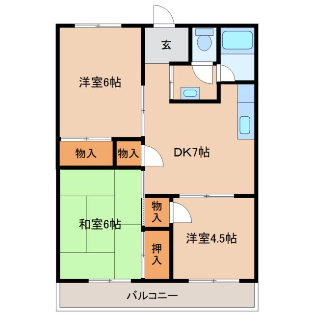 尼崎市武庫之荘本町(阪急神戸線武庫之荘駅)のマンション賃貸物件 間取画像 尼崎市武庫之荘本町(阪急神戸線武庫之荘駅)のマンション賃貸物件 間取画像