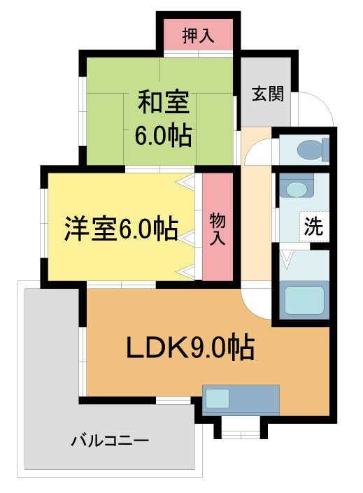 伊丹市宮ノ前(JR福知山線伊丹駅)のマンション賃貸物件 間取画像 伊丹市宮ノ前(JR福知山線伊丹駅)のマンション賃貸物件 間取画像