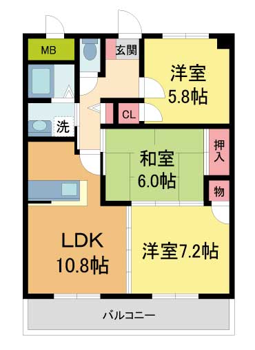 伊丹市鴻池(阪急伊丹線伊丹駅)のマンション賃貸物件 間取画像 伊丹市鴻池(阪急伊丹線伊丹駅)のマンション賃貸物件 間取画像