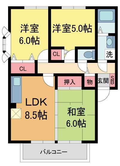 伊丹市鴻池(阪急伊丹線伊丹駅)のアパート賃貸物件 間取画像 伊丹市鴻池(阪急伊丹線伊丹駅)のアパート賃貸物件 間取画像